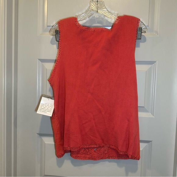 NWT Stonebridge Coral Knit Embroidered/Lace Accent Top XL - Picture 7 of 8